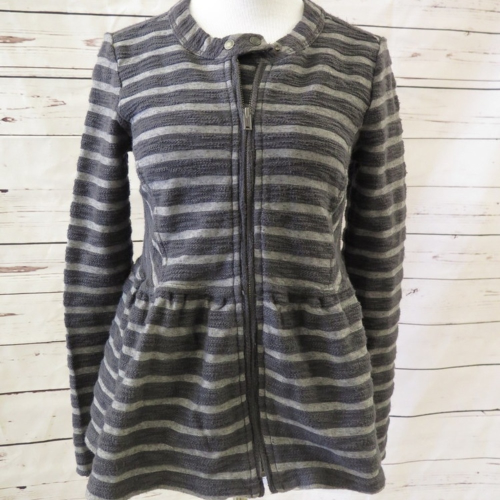 Free People Striped Peplum Jacket - Picture 1 of 6